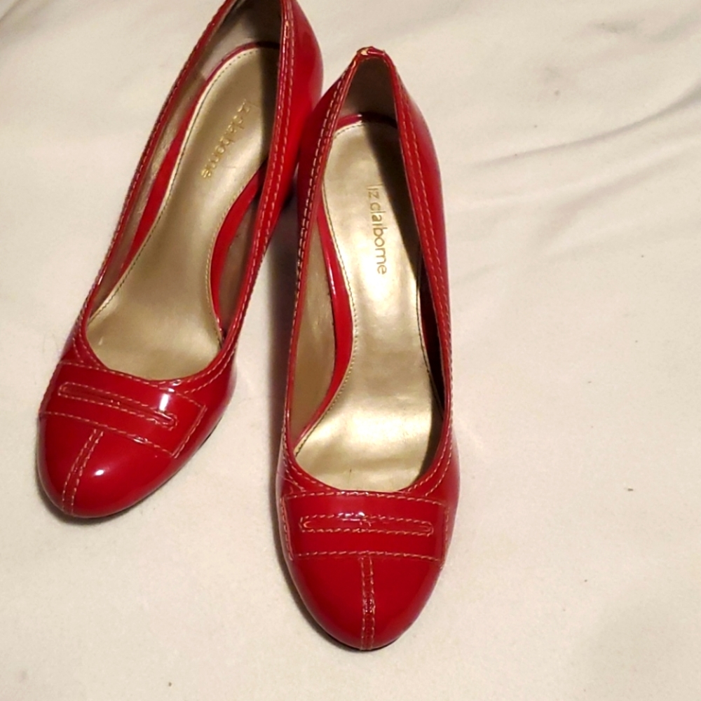 🔴GREAT DEAL🛍Liz Claiborne red heels 👠 EUC!!!
